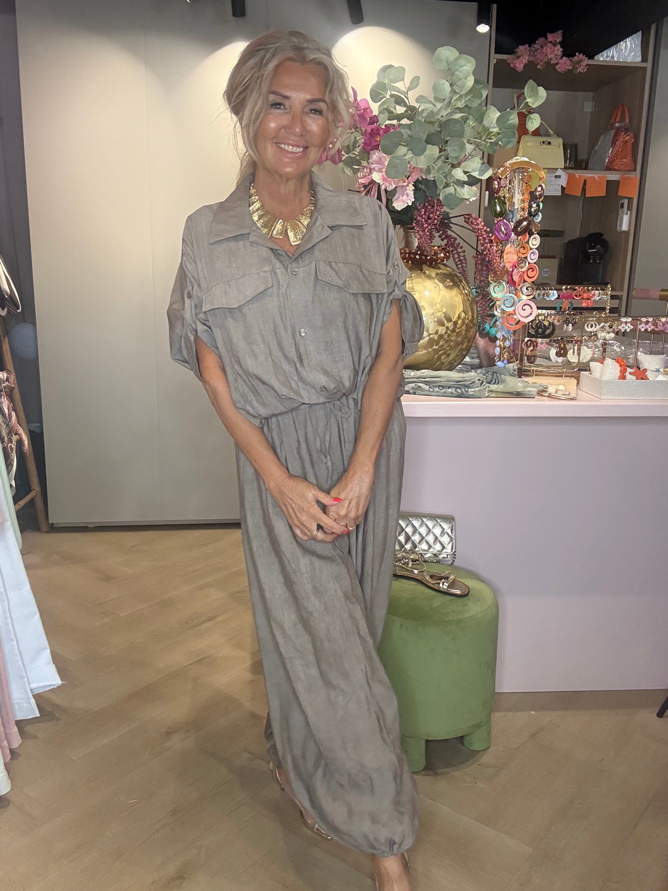 Blouse ballon taupe